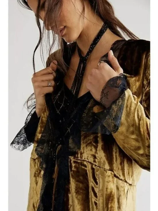 Free People Raveena Duster Golden Combo size Large NWT - Picture 3 of 14
